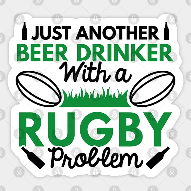 Beer Drinker Rugby Sticker by VectorPlanet